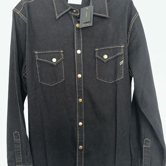 Billy Reid Shoals Black Denim Button-Up Shirt. Size L - Picture 5 of 13